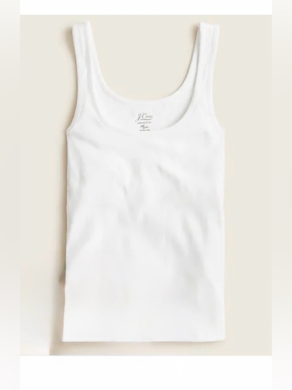J.Crew Set/2 Perfect-Fit Shelf-Bra Tank Tops -NWT-White/Grey-Size LARGE - Picture 2 of 8
